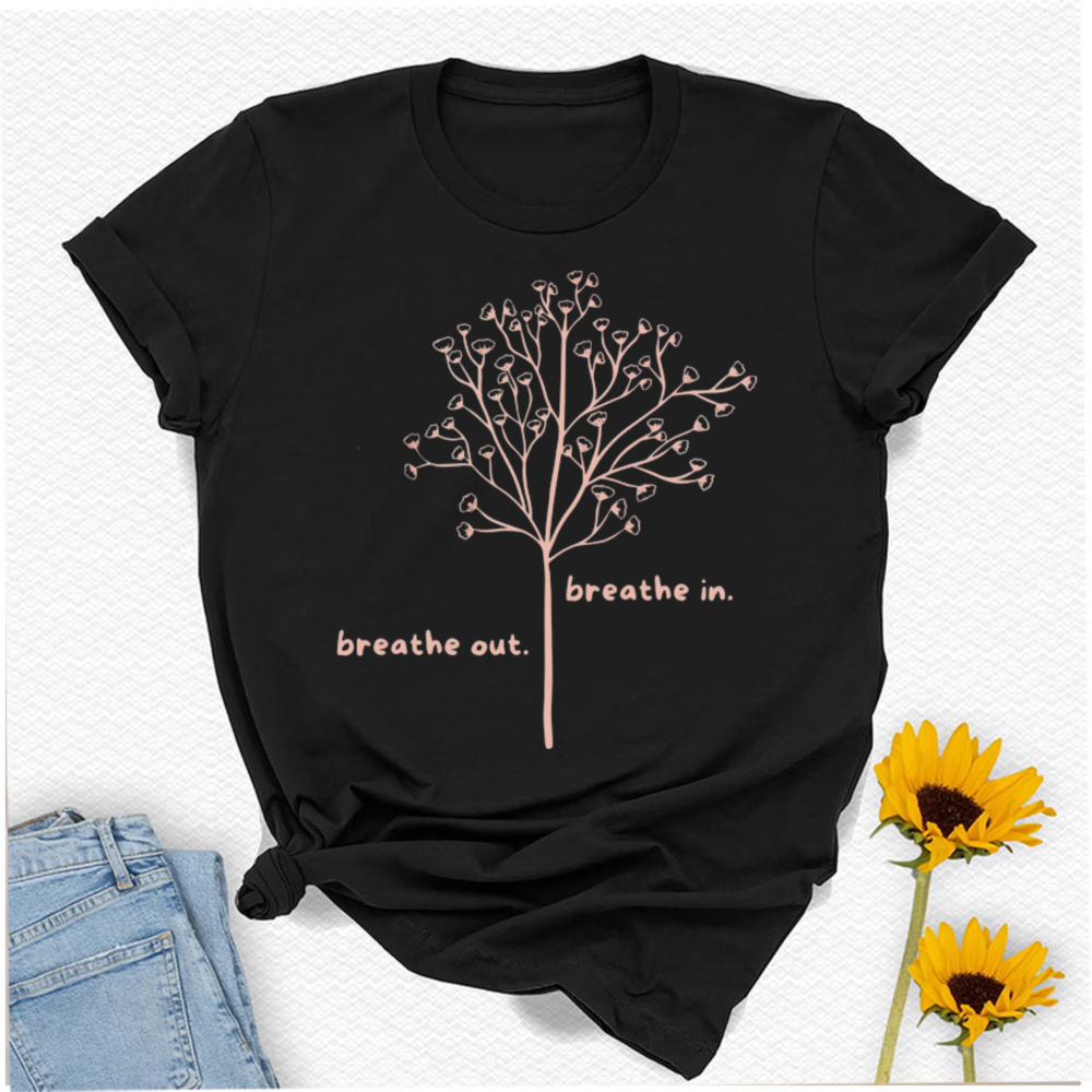 Breathe in Breathe Out T-Shirt - Your Health Wellness 리뷰 및 가격