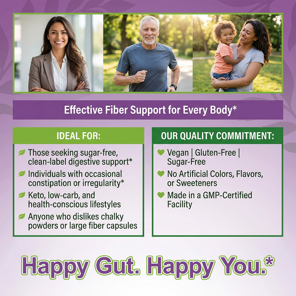 Sugar-Free Prebiotic Fiber Gum - Health Wellness Gummies 리뷰 및 가격