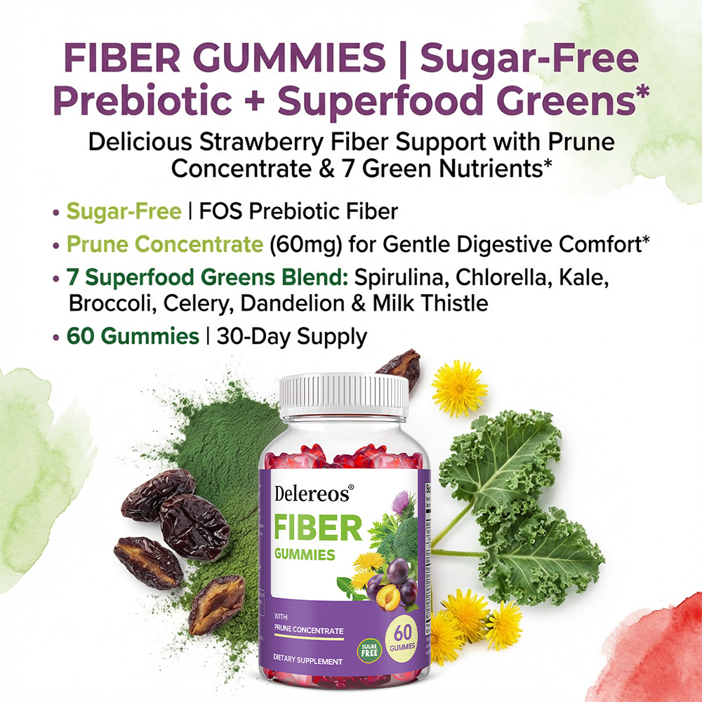 Sugar-Free Prebiotic Fiber Gum - Health Wellness Gummies 리뷰 및 가격